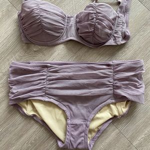 J. Crew Vintage style ruched bikini